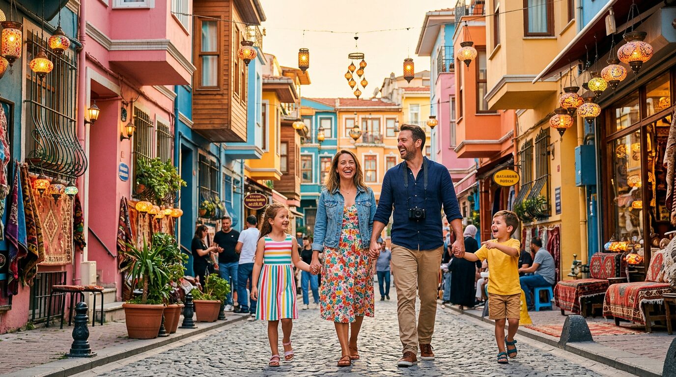 A family enjoying a winter holiday in Turkey