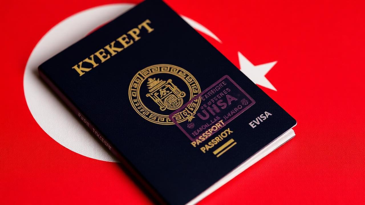 Passport with boarding pass and travel documents prepared for a trip to Türkiye