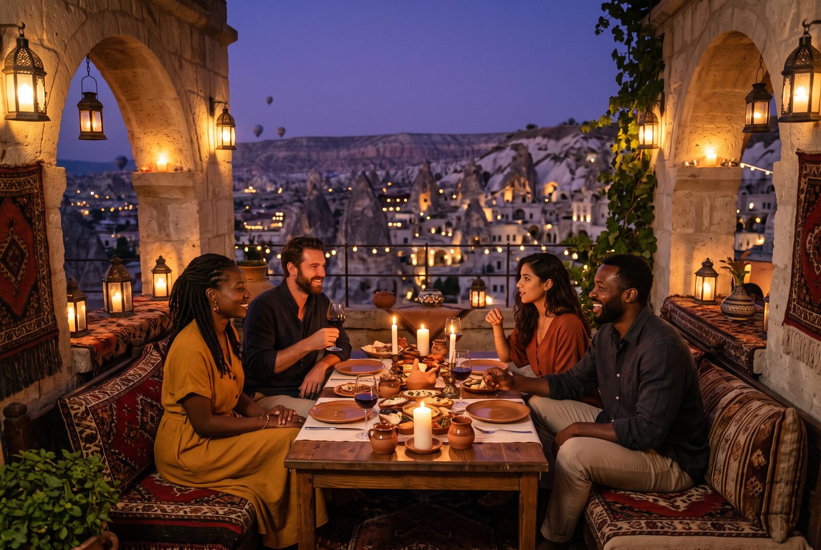Candle-lit Dinner on a Cave Terrace