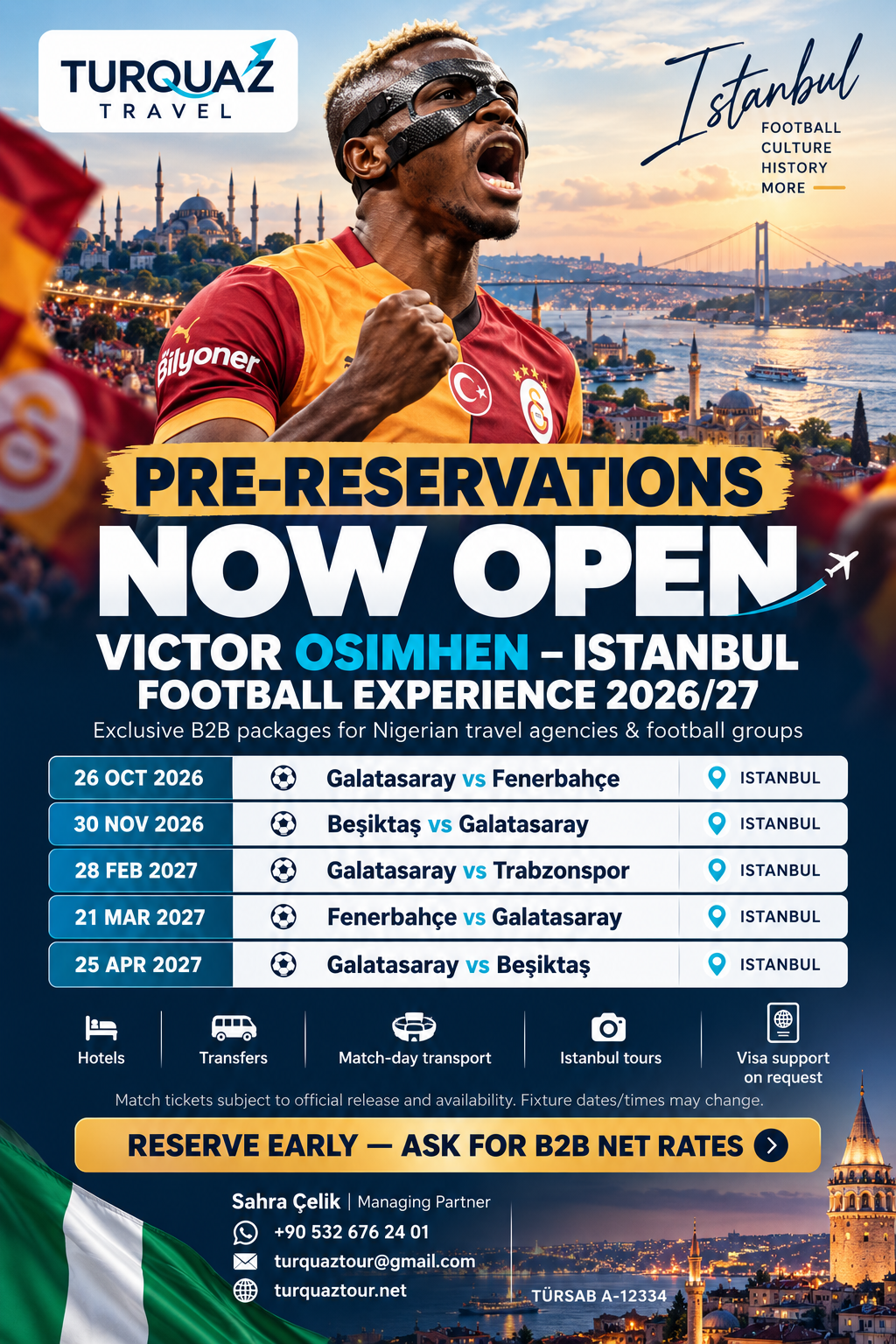 Victor Osimhen Istanbul Football Experience 2026/27 flyer